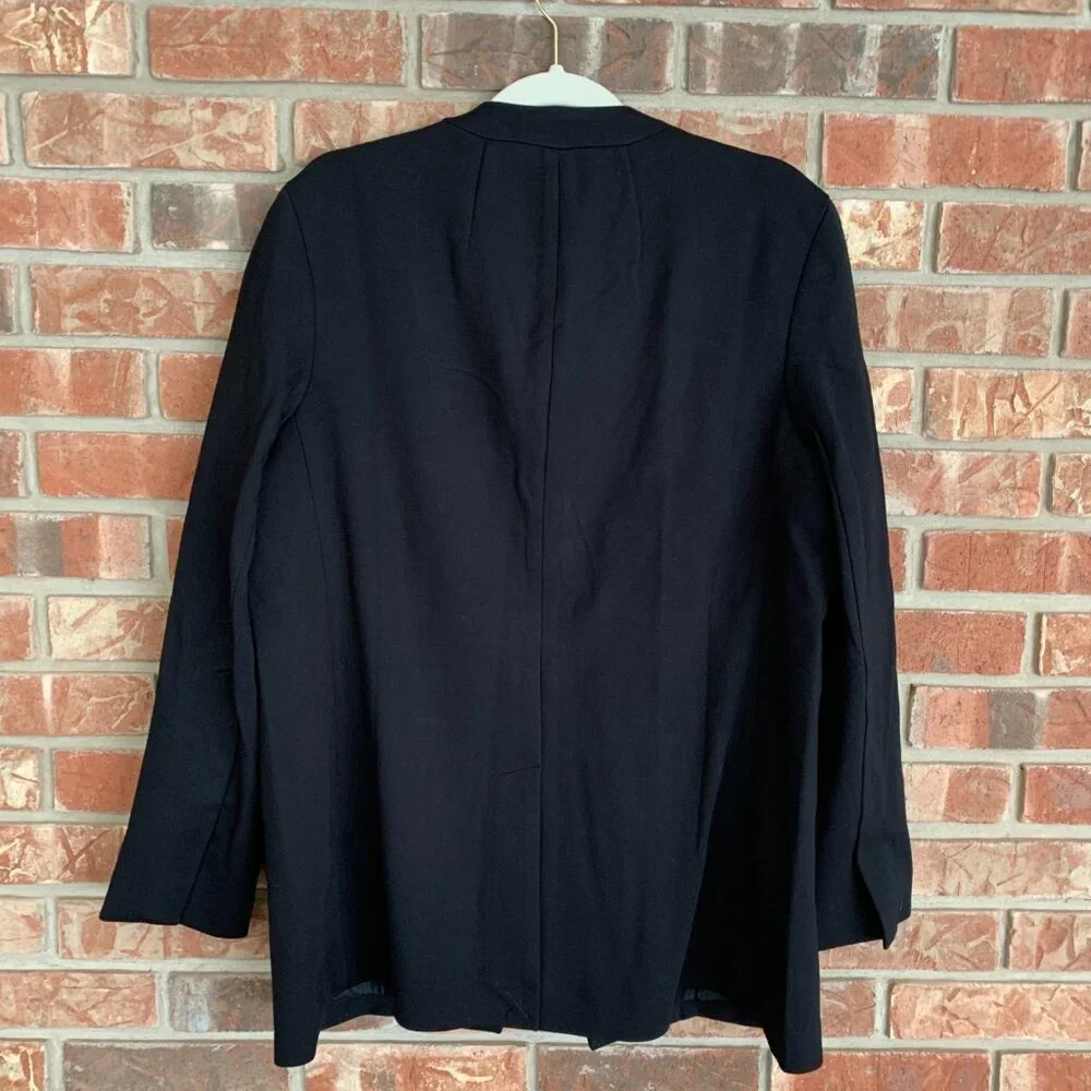 NWT SPANX The Perfect Collarless Oversized Pointe Navy Blue Blazer Size M - Picture 3 of 15
